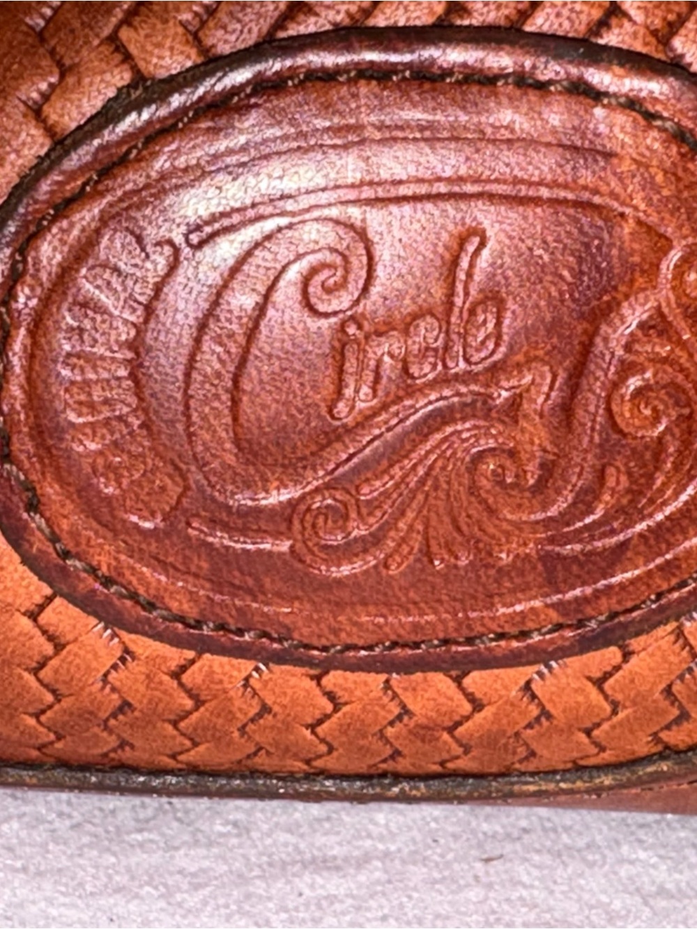 Vintage Circle Y Western Leather Satchel Purse - Picture 4 of 4